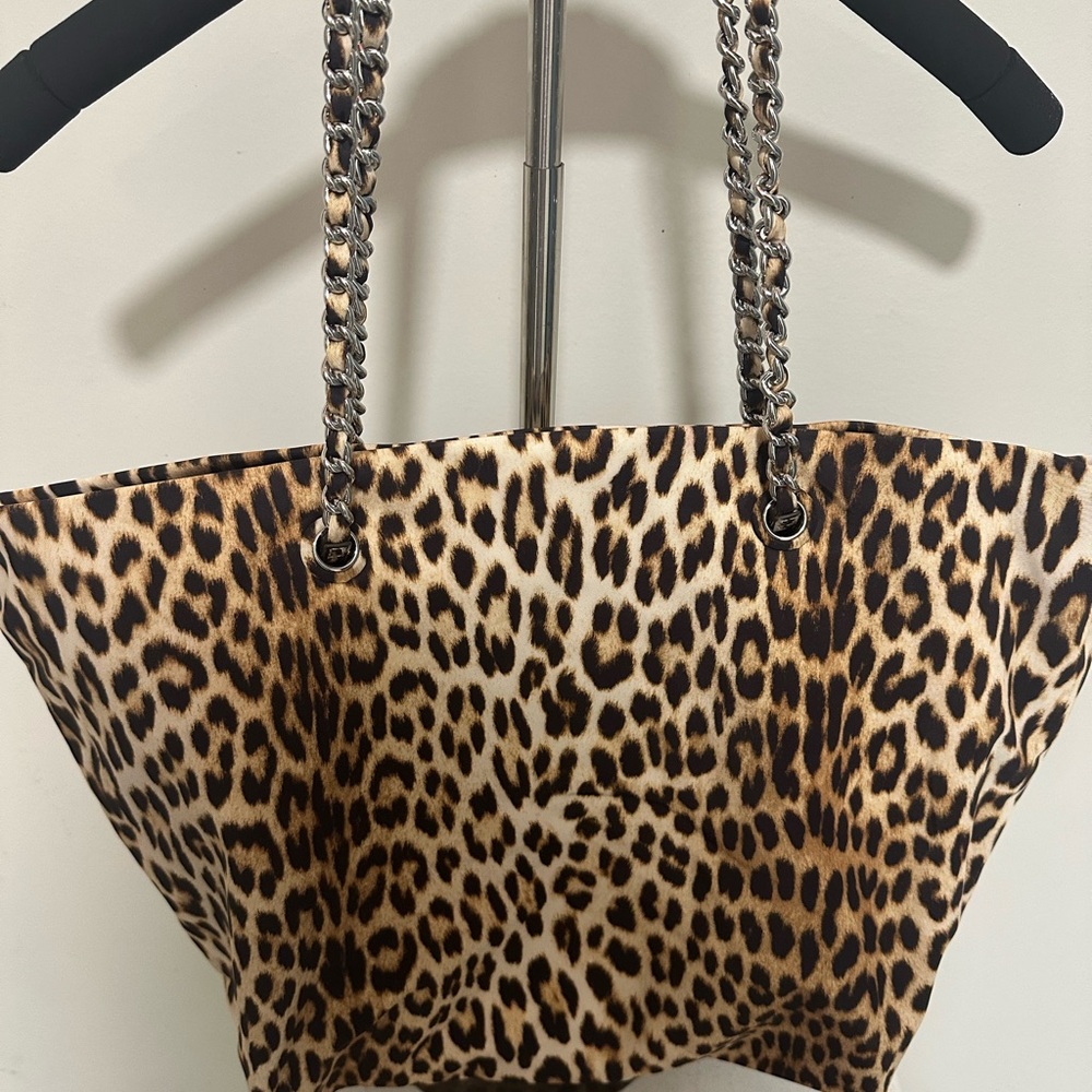 Tory Burch Leopard Print Tote with Chain Handles - Picture 6 of 13